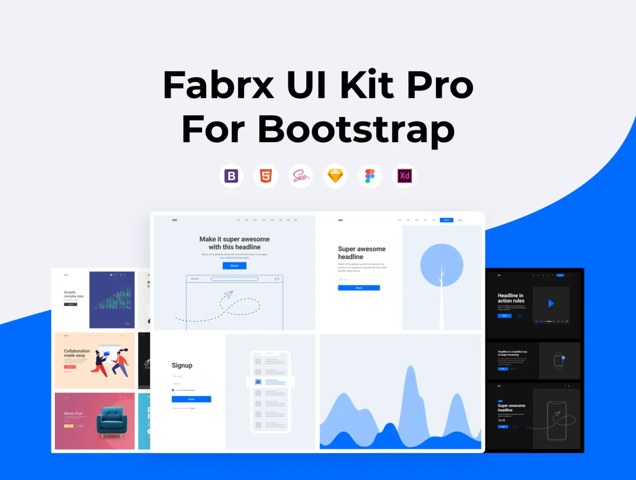 Fabrx UI Kit Pro for Bootstrap 设计套件插图1