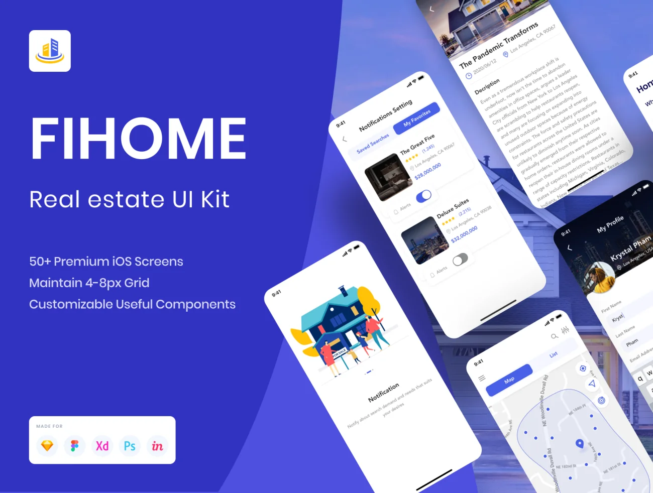FiHome – Real estate UI Kit FiHome-房地产用户界面套件插图1