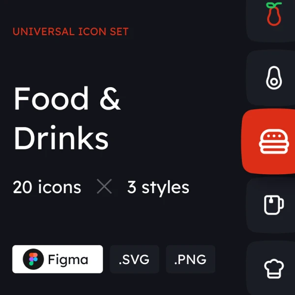 Food and Drinks Icon Set 餐饮图标集