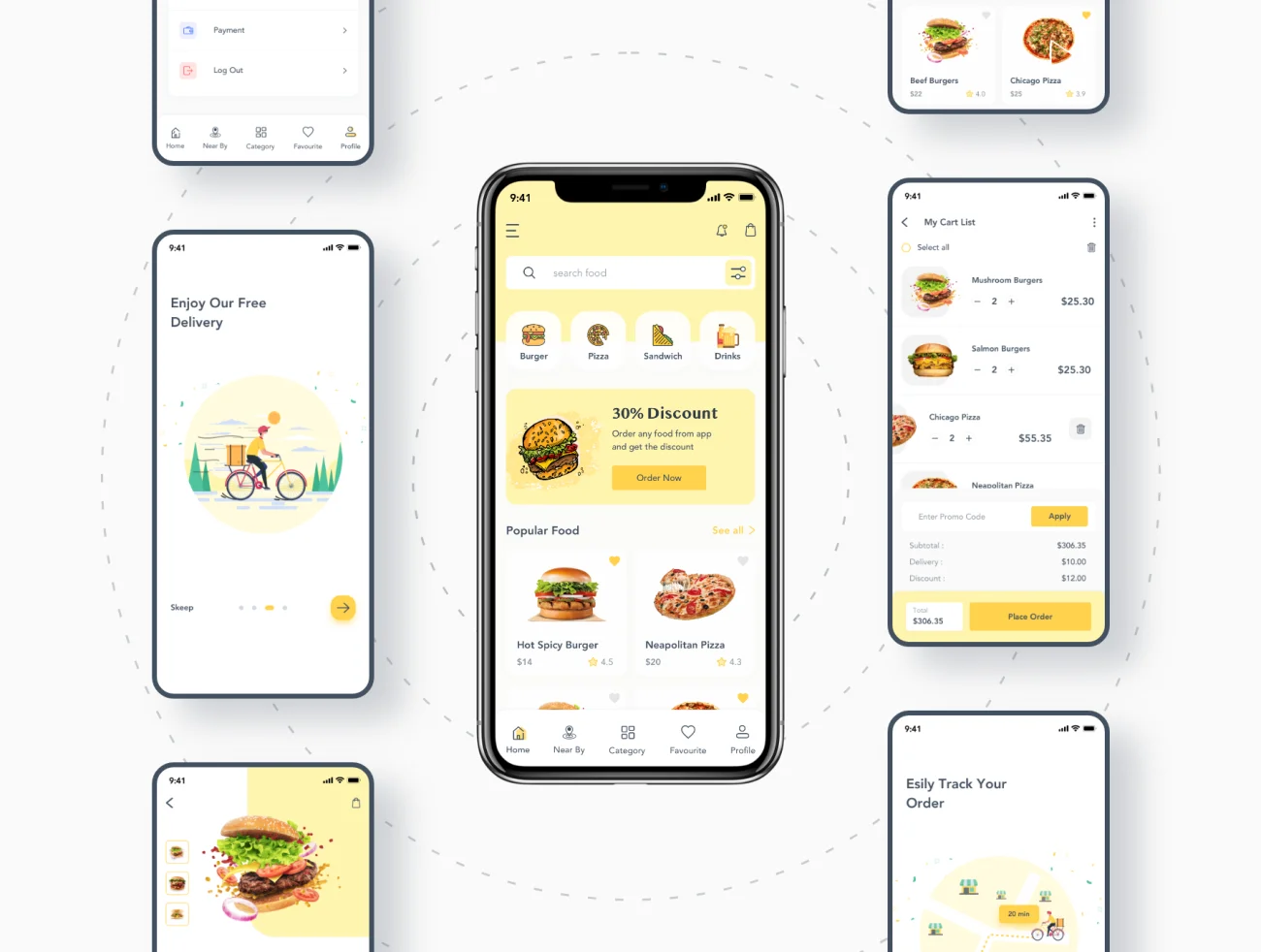 Foodies Food ordering _ delivery IOS app UI kit 美食家美食订购u交付IOS应用程序UI套件插图3