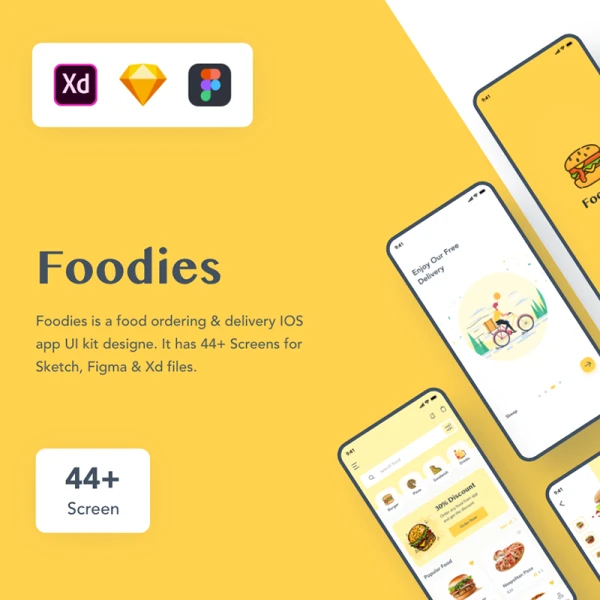 Foodies Food ordering _ delivery IOS app UI kit 美食家美食订购u交付IOS应用程序UI套件