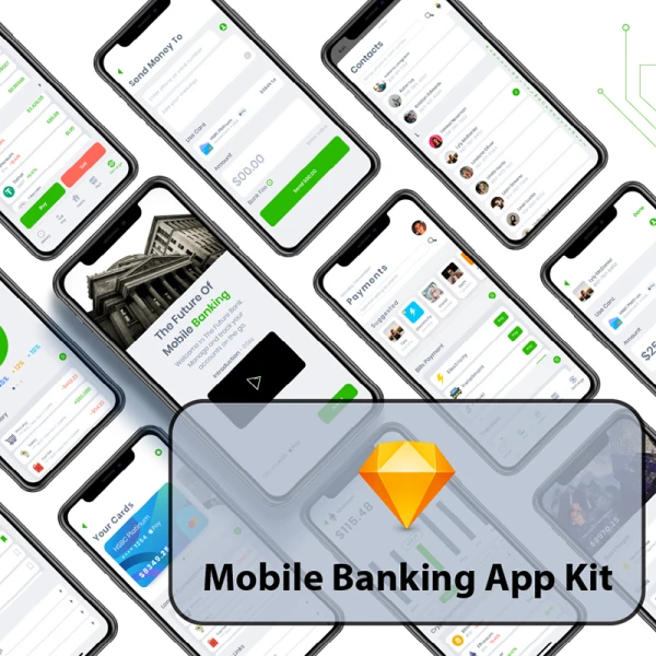 Mobile Banking App UI Kit 手机银行应用程序UI套件