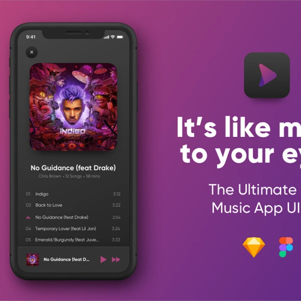 Playlist Music UI Kit 音乐应用播放用户界面设计套件