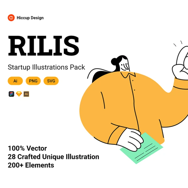 Rilis-Startup Illustrations Pack 矢量别致趣味启动插图包