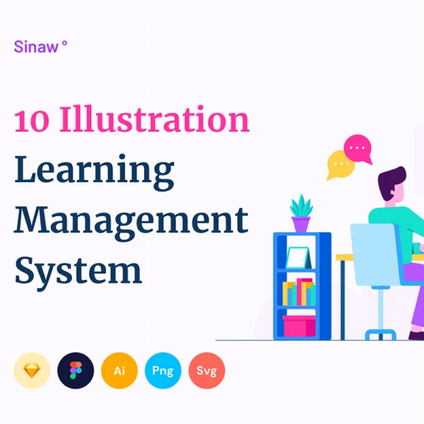 Sinaw Learning Management System Illustration Pack 学习管理系统教学平台矢量插图包