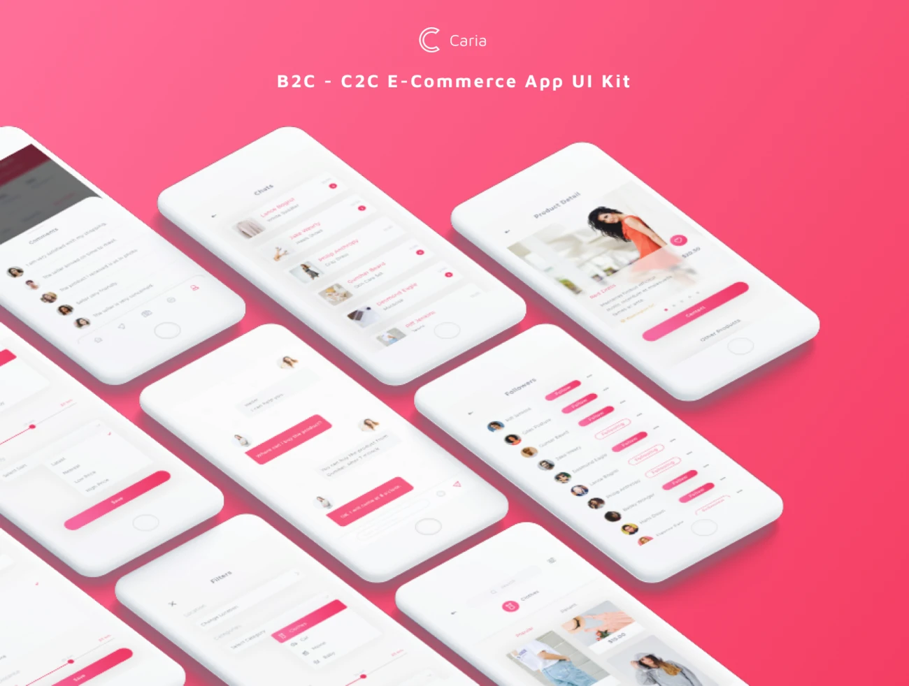 Caria – eCommerce App UI Kit 电子商务app应用用户界面套件插图1
