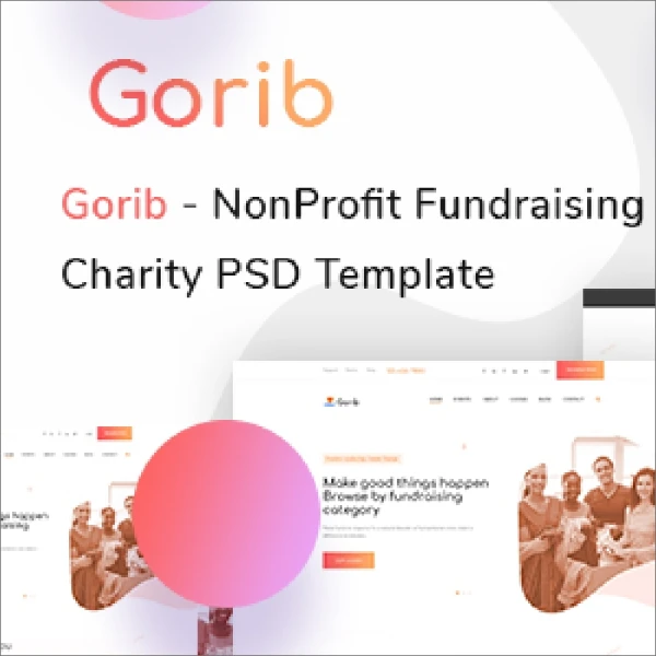 Gorib - Creative NonProfit Fundraising(psd) 创造性非营利募捐psd