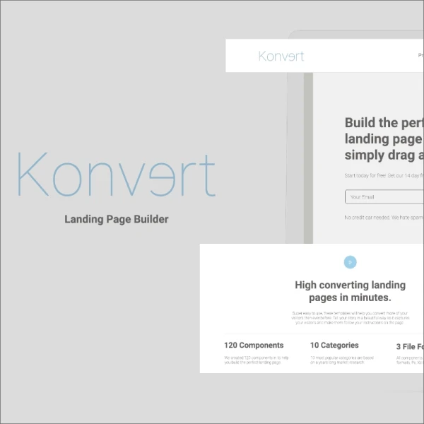 Konvert Landing Page Builder 登录页生成器