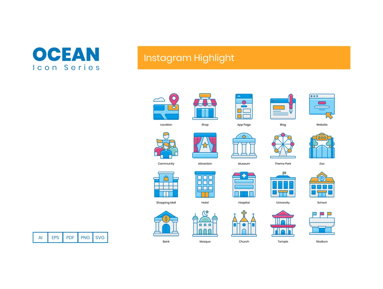 105 Instagram Highlight Cover Icons Ocean Series 105个专用于Ins博客封面图标海洋系列插图1