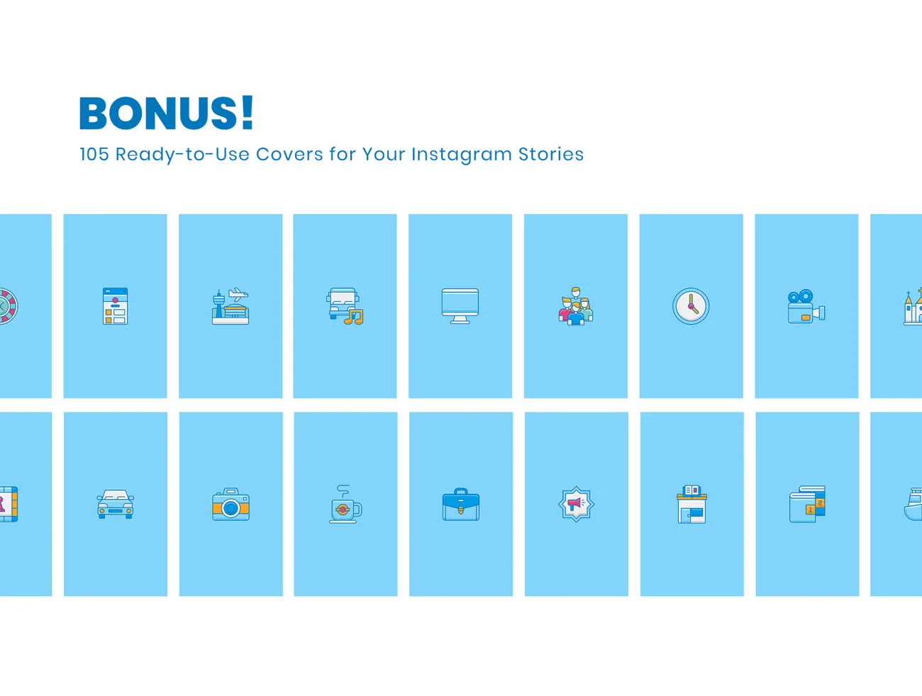 105 Instagram Highlight Cover Icons Ocean Series 105个专用于Ins博客封面图标海洋系列-3D/图标-到位啦UI