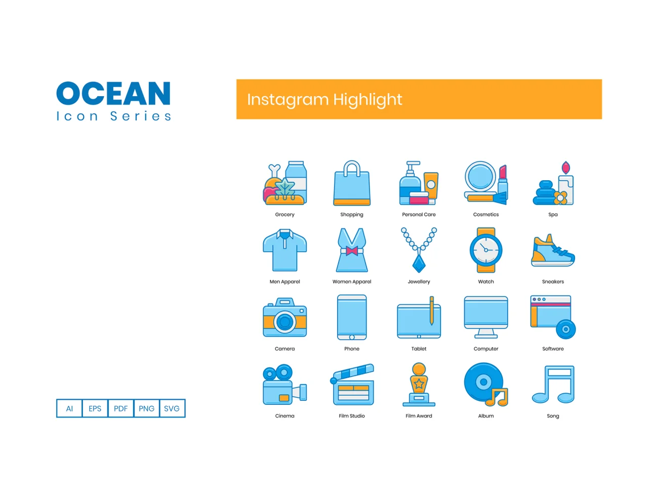 105 Instagram Highlight Cover Icons Ocean Series 105个专用于Ins博客封面图标海洋系列插图11