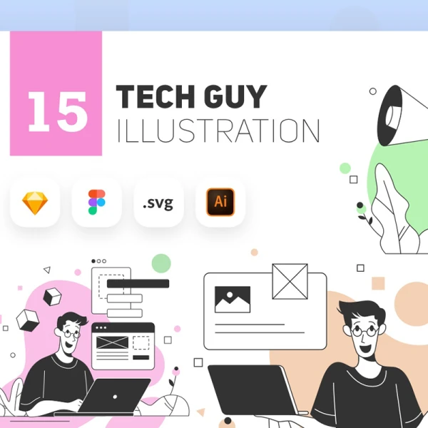 Tech Guy Illustration Kit 技术人员演示套件