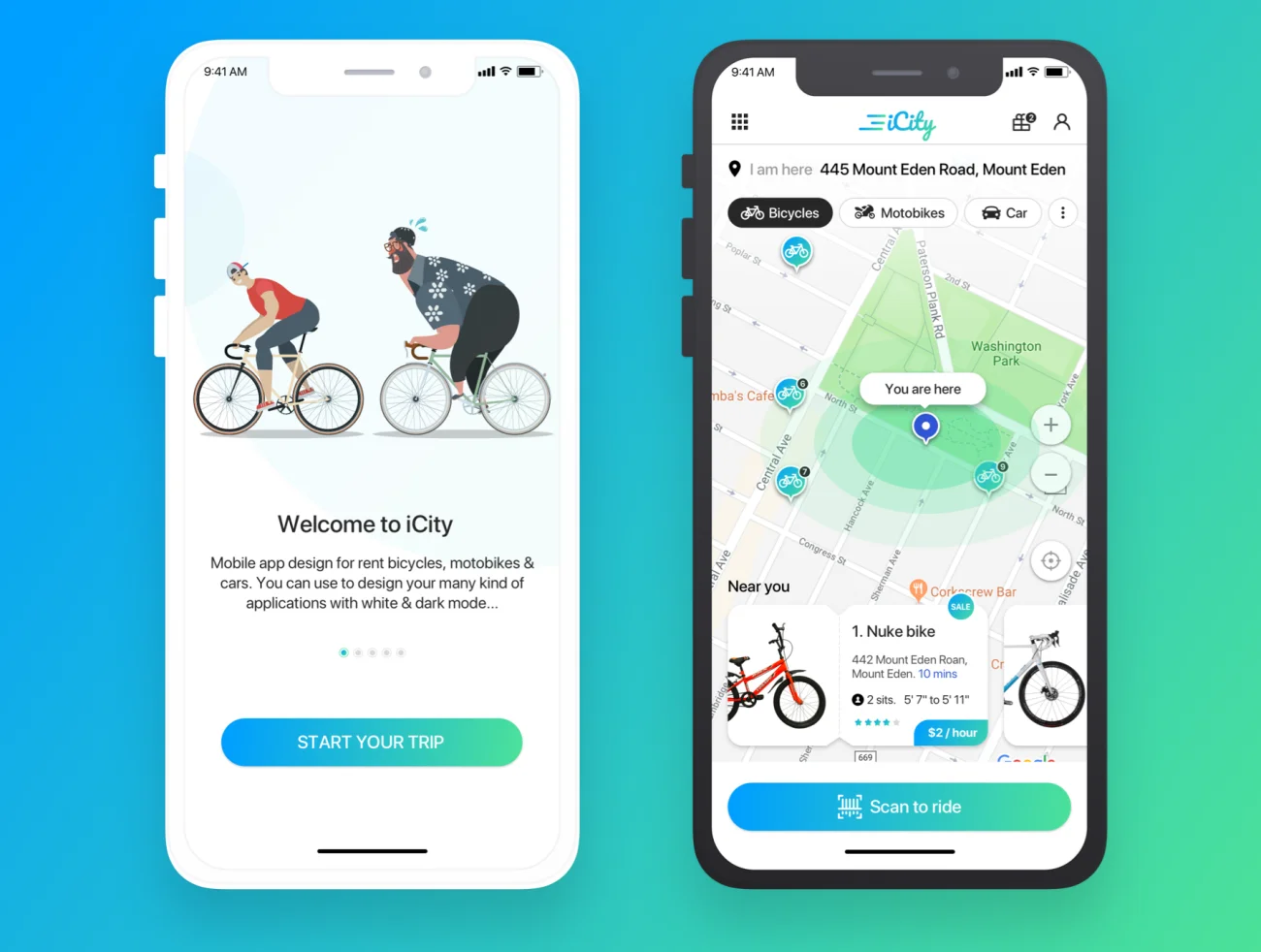 iCity – Rent bikes Mobile App 租赁自行车移动app应用插图15