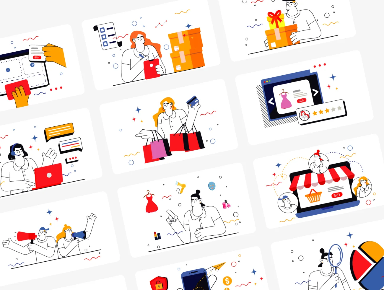 Belanja-E-commerce Illustrstion Kit Belanja-电子商务幻灯套装插图9
