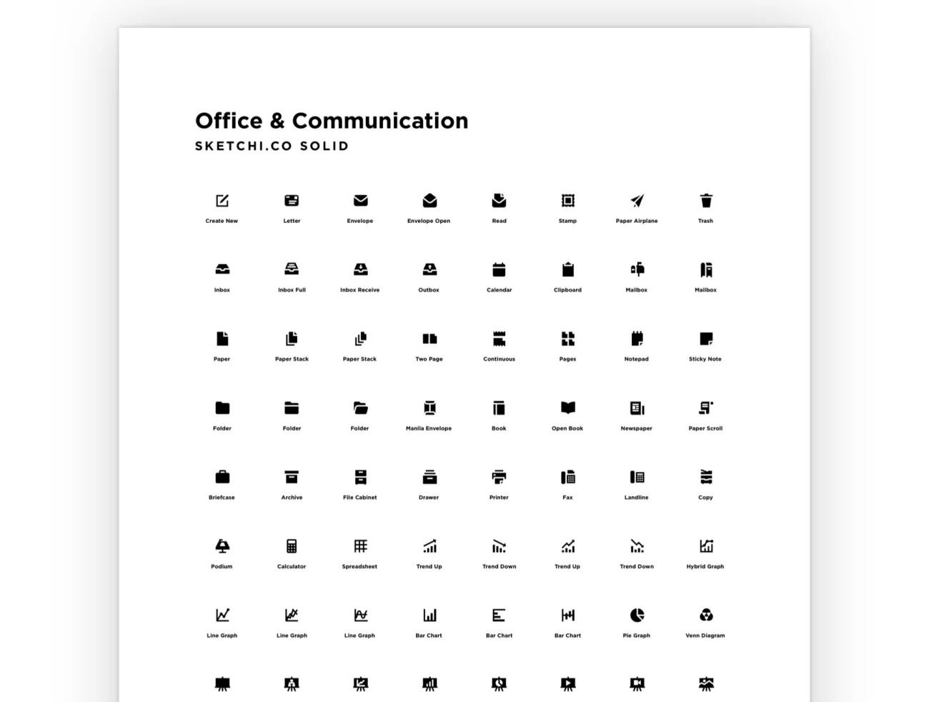 Office & Communication Solid 办公与通讯图标插图1