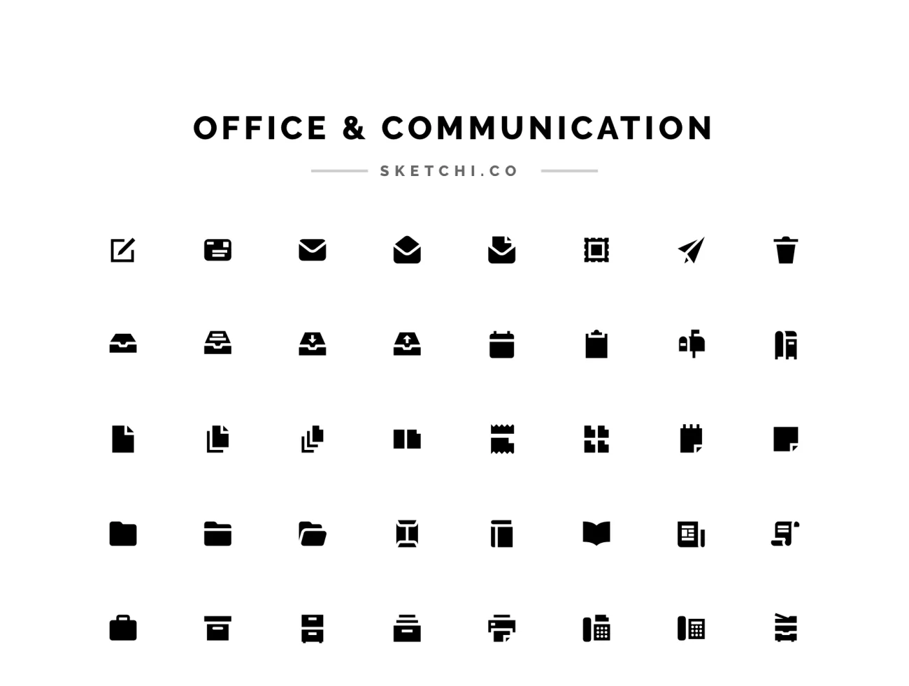 Office & Communication Solid 办公与通讯图标插图5