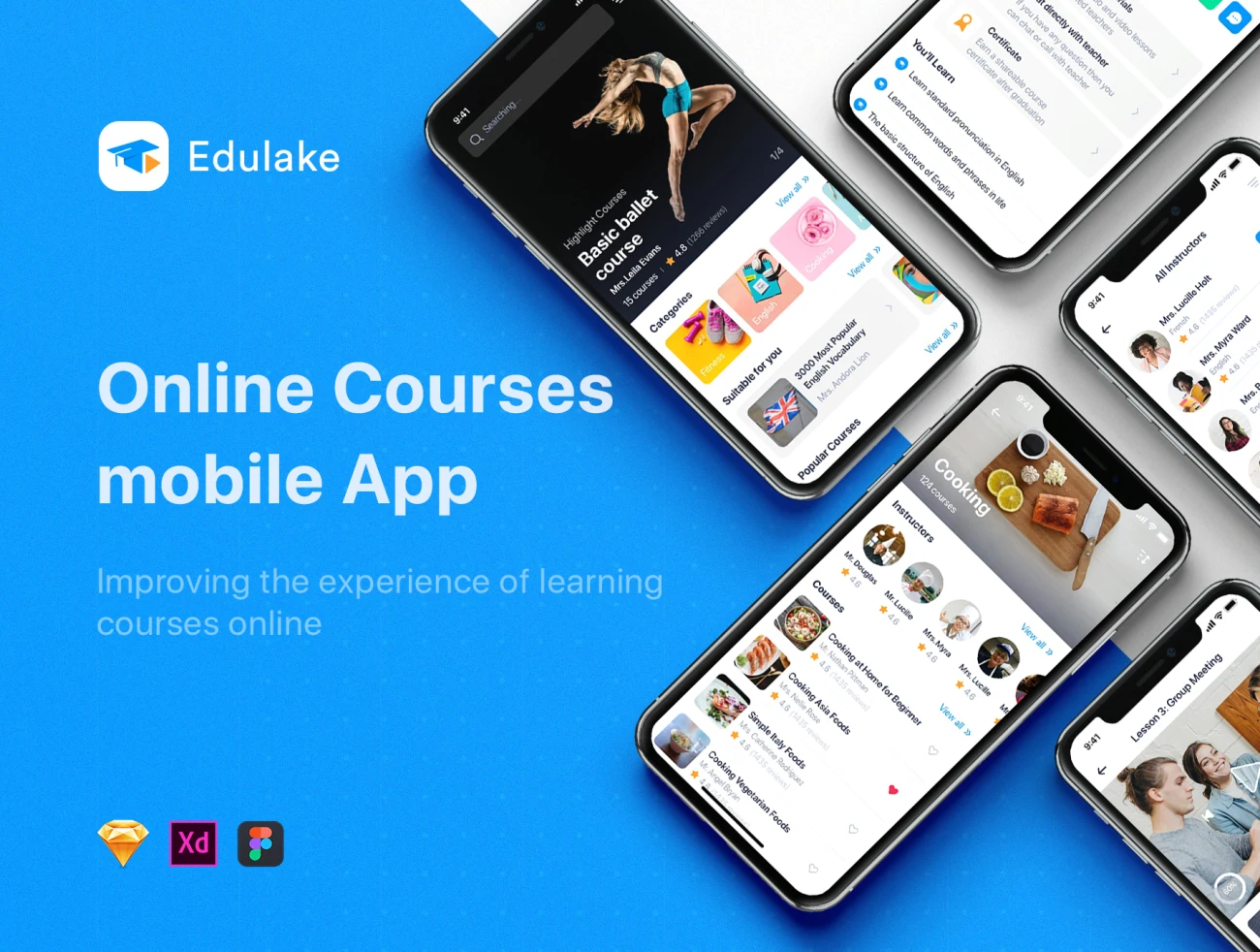 Edulake – Online Course mobile UI Kit Edulake-在线课程移动用户界面套件插图5
