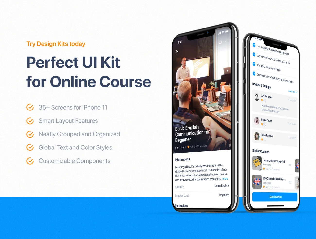 Edulake – Online Course mobile UI Kit Edulake-在线课程移动用户界面套件插图11