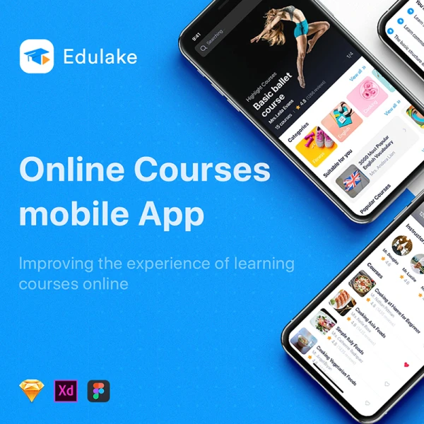 Edulake - Online Course mobile UI Kit Edulake-在线课程移动用户界面套件