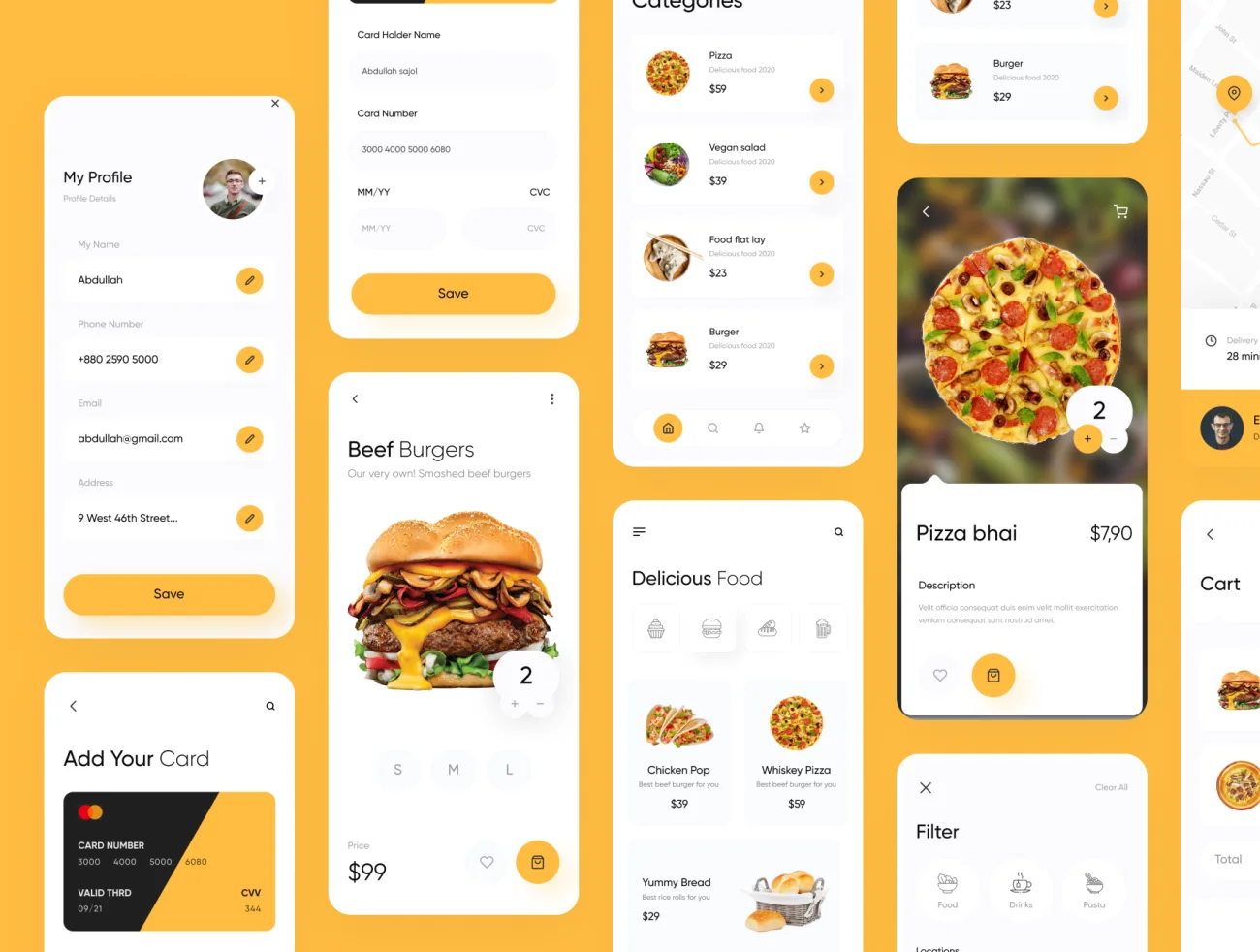 Foodmo - Food Delivery App Foodmo-食品配送应用程序-UI/UX-到位啦UI