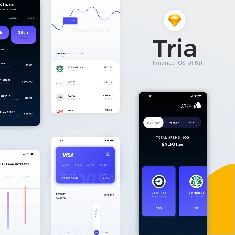 Tria Finance App UI Kit 金融应用UI套件插图13