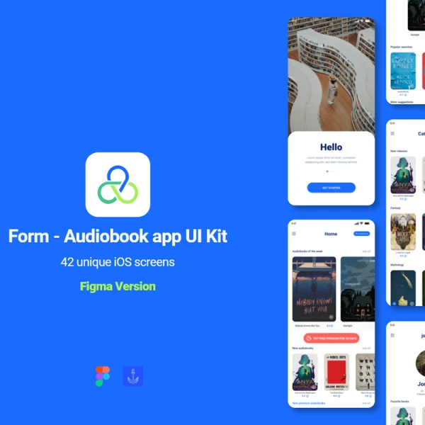 Form Audiobooks app - Figma Version 表单有声书应用程序-Figma版本