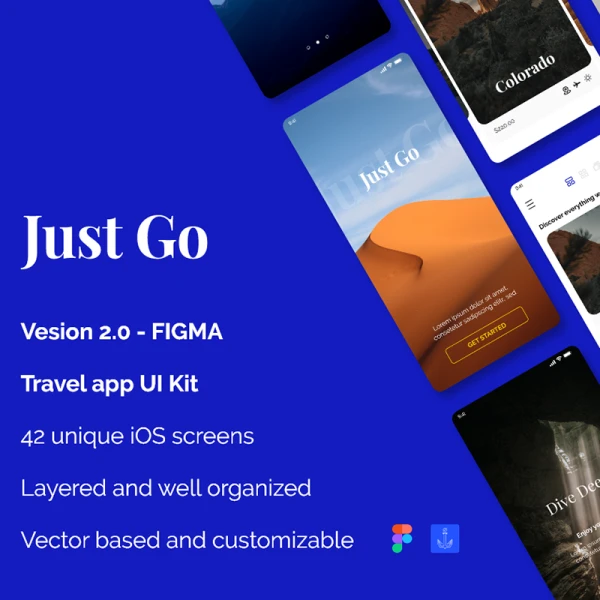 Just Go 2.0 travel app - Figma version 旅行应用程序-Figma版本