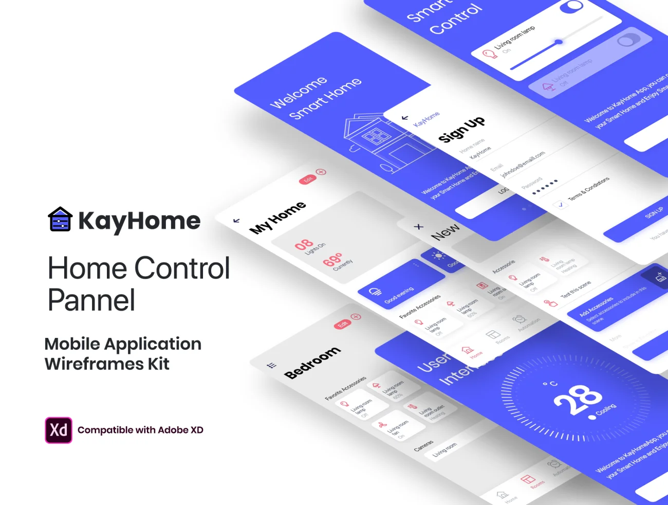 KayHome Mobile Application – Wire frame UI Kit 移动应用程序–线框UI套件插图1