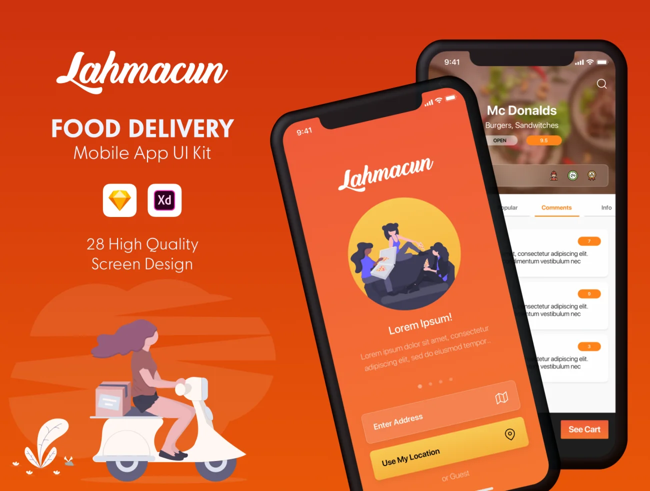Lahmacun – Food Delivery Mobile App UI Kit(xd) 食品配送移动app应用UI套件xd插图3