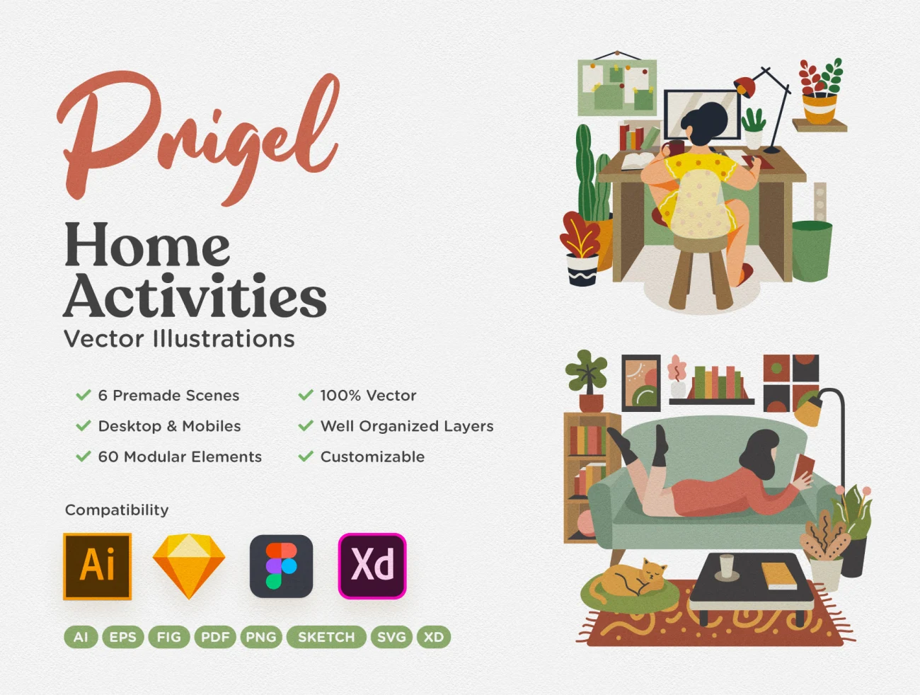 Prigel - Home Activity Modular Scenes Prigel-家庭活动模块化场景-UI/UX-到位啦UI