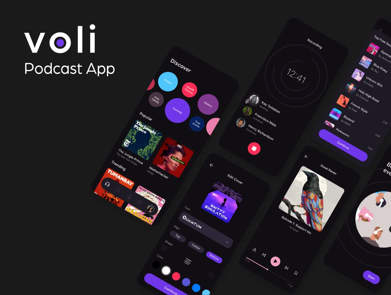 Voli Podcast App UI Kit 播客应用程序UI套件插图7