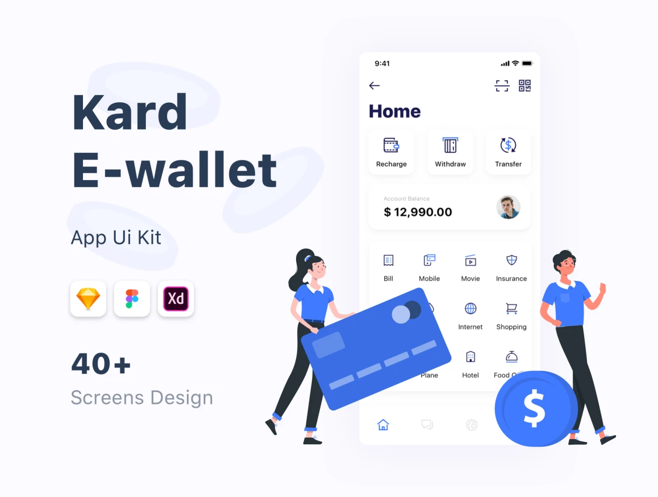 Kard e-Wallet App Ui Kit 电子钱包应用程序用户界面套件插图1