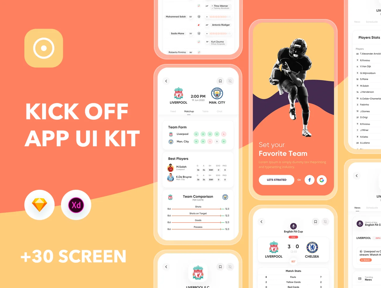 Kick off UI Kit 体育竞技比赛UI套件插图1