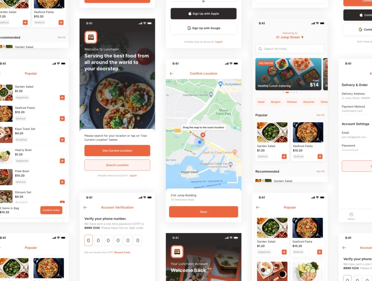 Luncheon Restaurant and Food Delivery App UI Kit for Sketch 午餐餐厅和食品配送应用程序UI套件插图9