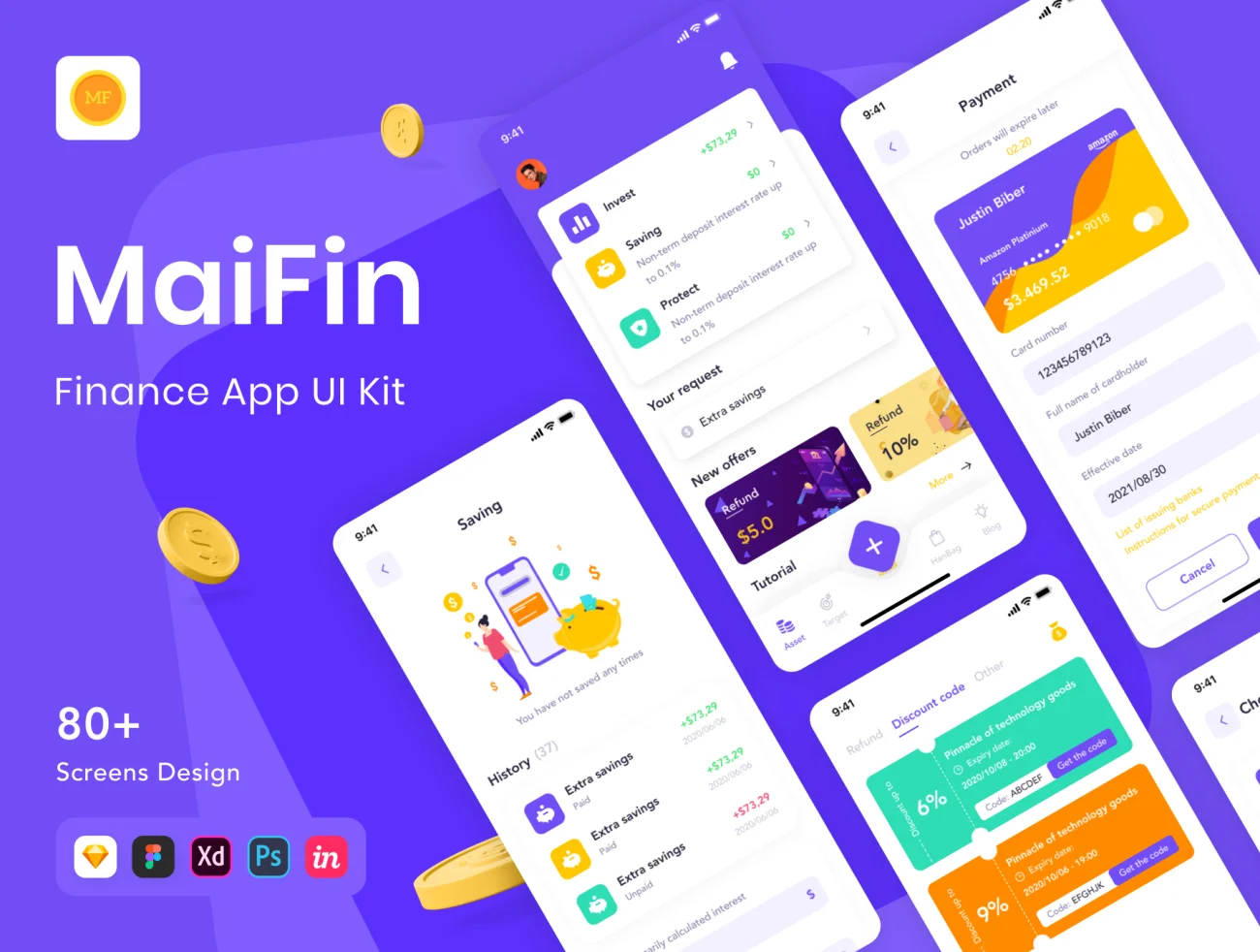 MaiFin – Finance App UI Kit 金融理财借贷应用程序用户界面套件插图1