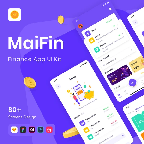 MaiFin - Finance App UI Kit 金融理财借贷应用程序用户界面套件