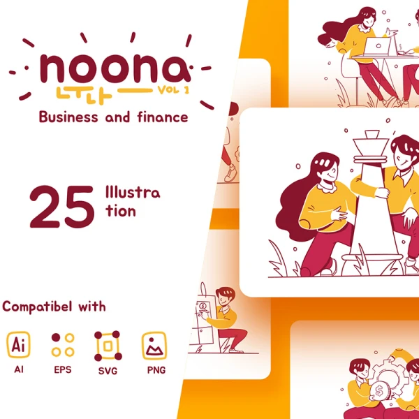 NOONA Vol. I Illustration 25款商业金融另类矢量插图