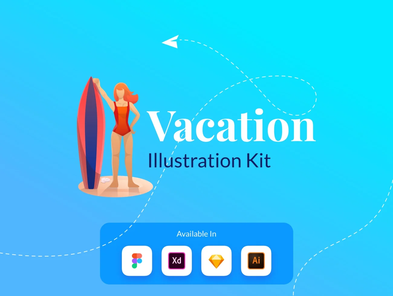 Plesir Illustration Kit 旅游度假矢量插画套件-插画-到位啦UI