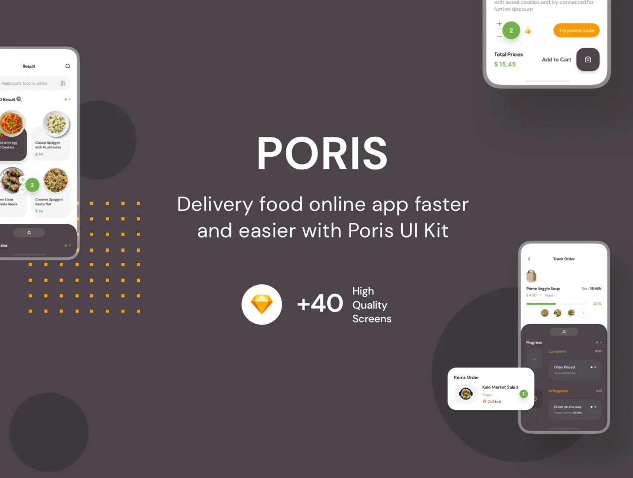 Poris App UI Kit快餐外卖app ui界面设计插图1