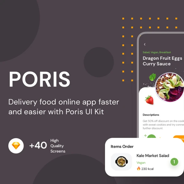 Poris App UI Kit快餐外卖app ui界面设计