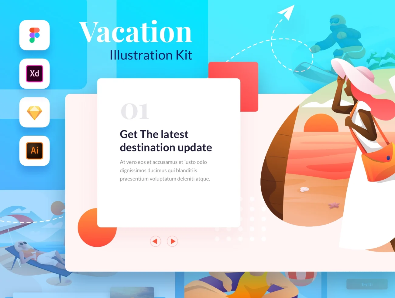 Vacation Illustration Kit 度假插画套件插图1