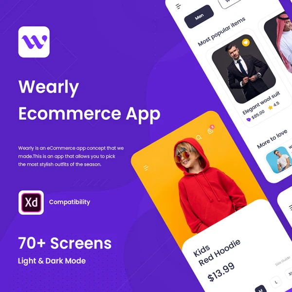 Wearly eCommerce App Ui Kit 电子商务服饰电器财务金融应用程序Ui套件
