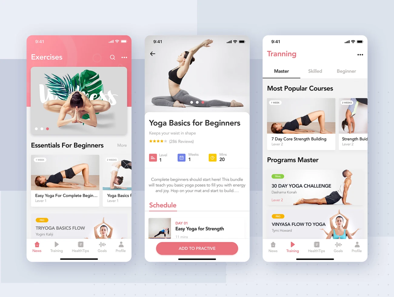 Yoga Fitness Mobile App UI Kit — new 瑜伽健身移动应用程序用户界面套件-新插图9