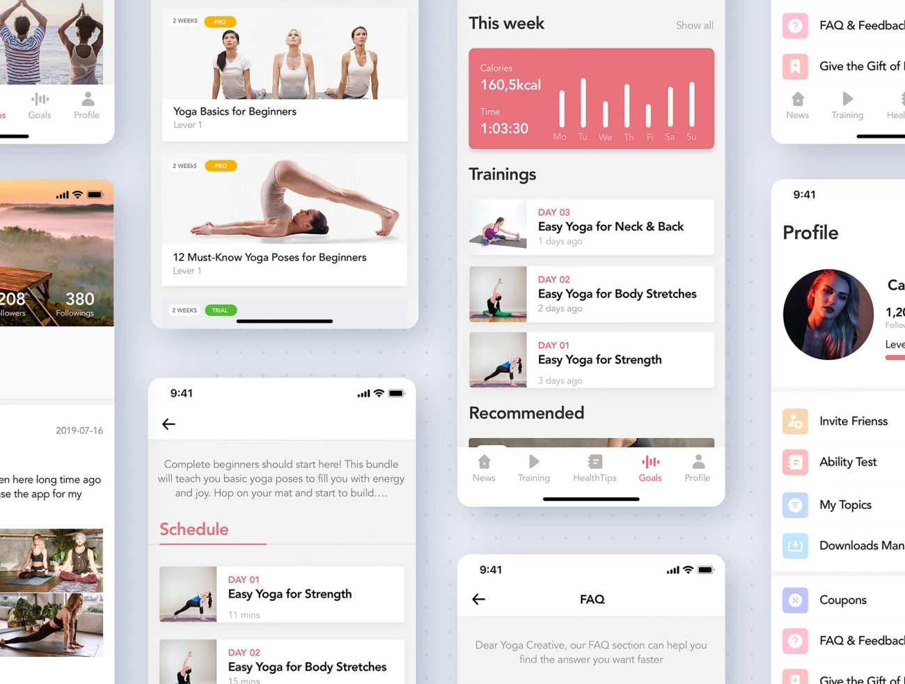 Yoga Fitness Mobile App UI Kit — new 瑜伽健身移动应用程序用户界面套件-新插图13