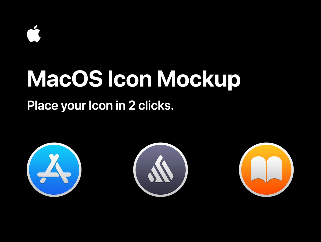MacOS Template Icon Mockup MacOS 系统GUI界面设计图标模型-3D/图标、产品展示、优雅样机、办公样机、样机、简约样机、苹果设备-到位啦UI