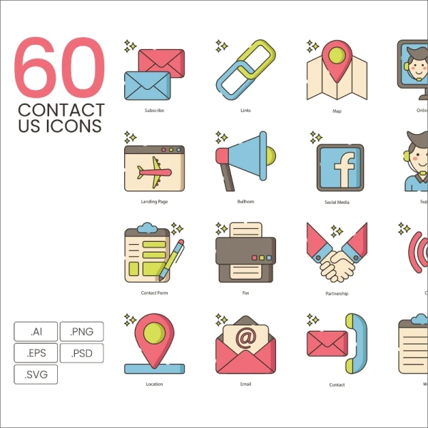 60 Contact Us Icons Hazel Series 60联系我们图标榛系列