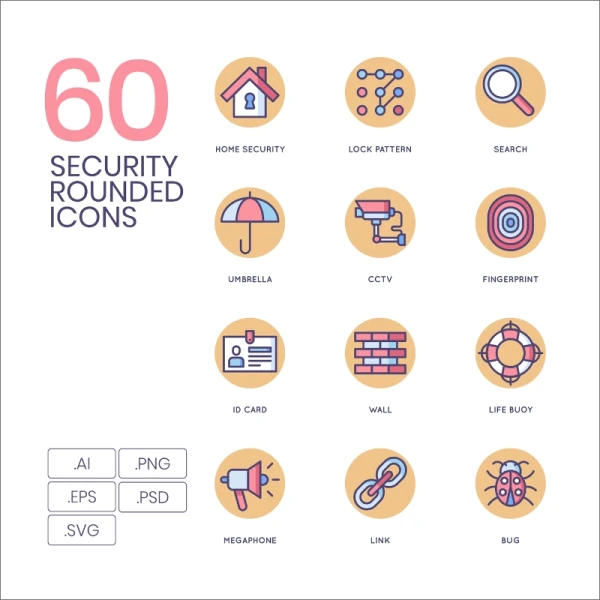 60 Security Icons Butterscotch Series 60安全图标奶油糖果系列