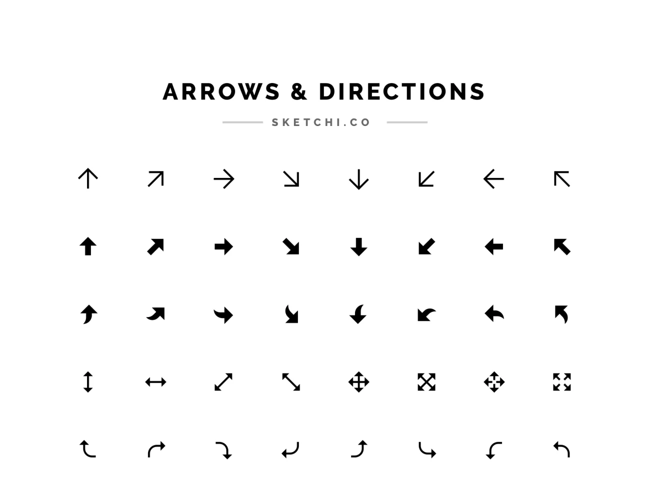 Arrows & Direction Solid 实心箭头和方向图标合集-3D/图标-到位啦UI