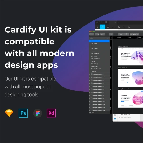 Cardify Startup UI Kit(psd) 启动UI套件psd