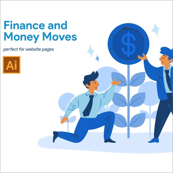 Finance and Money Moves 金融和货币现金流插画合集